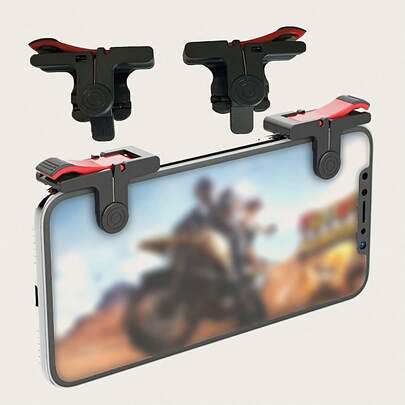 2pcs/4pcs Dedicated Buttons And Joysticks For Mobile Games, Paired With Red And Black Color-Coded Trigger Buttons. Ergonomic Grip Design, Non-Slip And Stable, Significantly Improving Game Control And Experience.