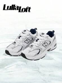 New Balance NB 530 White Silver Navy– Men's/Women's Lifestyle Sneakers – Shoes For Unisex -Vintage-Autumn & Winter & Spring & Summer-Inspired Running Shoes, Shock-Absorbing Comfort, Gym To Streetwear Casual Wear -Back To School- Mother's Day Gifts-Father's Day Gift –MR530SG - Trắng/Bạc/Xanh hải quân - Xem 2