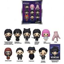 1 pieza Llavero de la serie oficial de Netflix "Wednesday" en caja ciega, figura miniatura de personaje aleatorio, colgante coleccionable de anime de terror y dibujos animados, decoración, regalo de cumpleaños, San Valentín y Año Nuevo para amigos y familia - MN-33055 - Ver 4