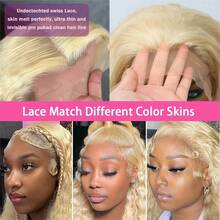 30 32 Inch 613 Curly 13x4 HD Lace Frontal Wigs Jerry Curly Brazilian Human Hair Honey Blonde Deep Wave Lace Front Wigs - S613 - 查看 8