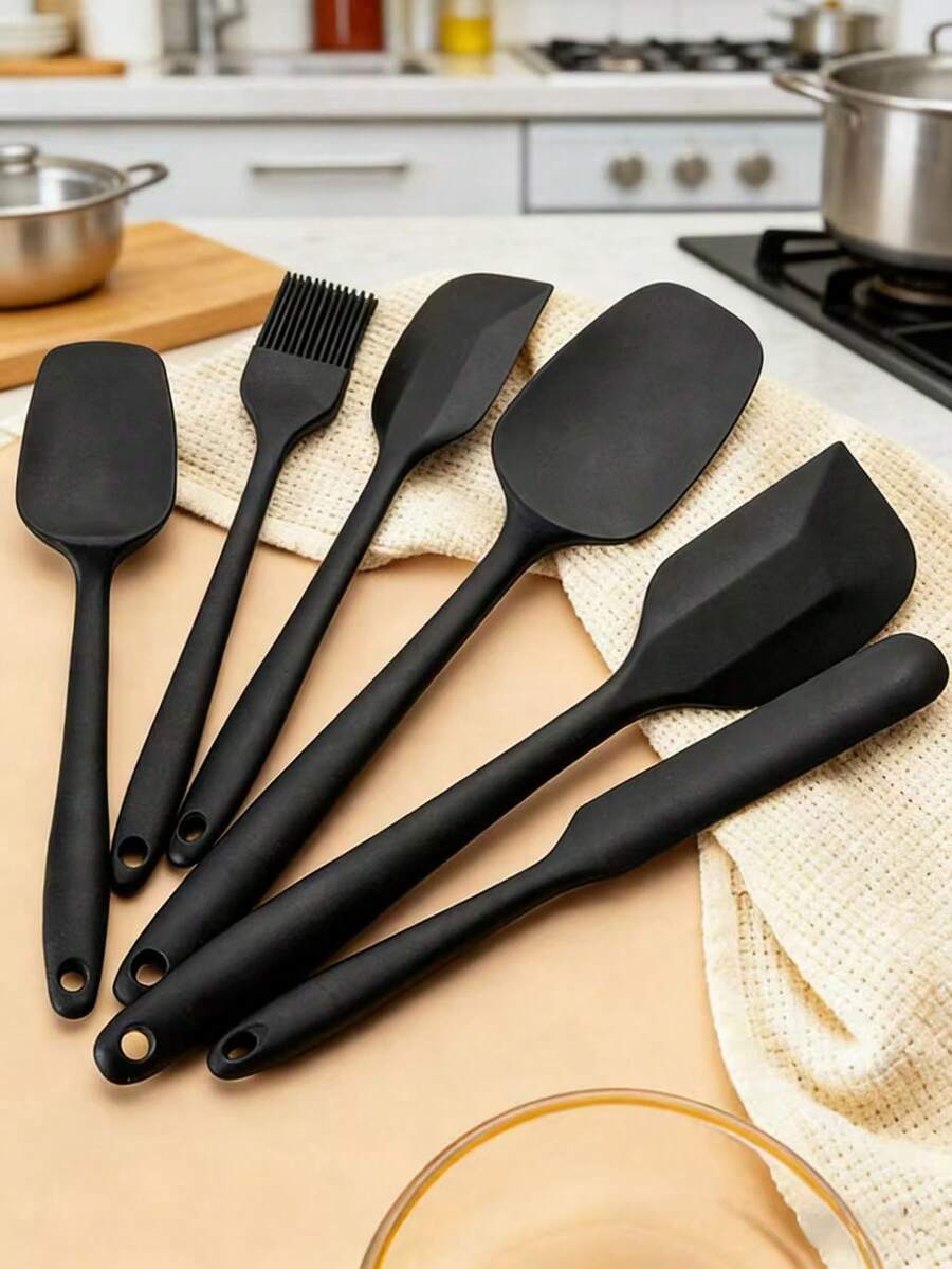 6pcs Premium Silicone Kitchen Utensil Set, Including Baking Tools. Heat-Resistant, Non-Stick, Suitable For Frying, Stir-Frying, Stewing And Baking