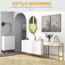 HOMCOM Mesa de banco - Blanco - Ver 3