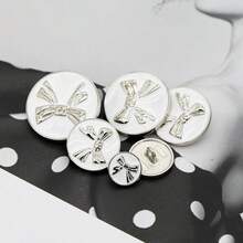 5/10 chiếc khuy bấm tròn bằng kim loại hình nơ, thích hợp cho áo khoác, áo vest, áo len, áo sơ mi, quần áo tự may, đồ thủ công, dụng cụ nghệ thuật, phụ kiện may vá. - Cung tròn - Xem 5