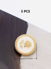 5/10颗装金属圆形玫瑰花按扣，适用于外套、夹克、开衫、衬衫、DIY服装、工艺品、美术用品、缝纫配件 - 圓形-玫瑰花 - 查看 12