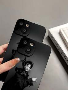 V black monochrome elegant style. This stylish -themed phone case is compatible with Samsung, Apple, VIVO, OPPO, , Transsion, ,  and Honor. Made of TPU silicone, it offers shock and drop protection and a superior feel. It's an ideal gift for family, friends, and loved ones, and a perfect choice for valentines day and Year's gift. - Negro - Ver 8