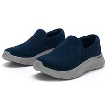 Skechers 男士新款休闲运动鞋，软底套脚步行鞋 - 寶藍色 - 查看 7