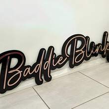 Plăcuță personalizată 3D cu oglindă acrilică dublu strat, identificare personalizată pe perete pentru cafenea/salon de unghii/salon de coafură/gene/spa/magazin, decor de grădină - Multicolor - Vizualizare 13