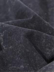 New Summer Men'S Black Shorts With A Washed Look, Featuring A 2D Flat Print In An American Casual Style, Inspired By High Street Retro Motorcycle Aesthetics And A Unique Design Percent Cotton Jorts Summer Outfits Mens Clothes Shorts Summer Clothes Chores De Hombre Vacation Outfits - Black - View 4