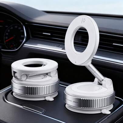 Giá đỡ điện thoại ô tô gập gọn dạng hút chân không xoay được, giá đỡ điện thoại để bàn từ tính MagSafe gắn trên bảng điều khiển ô tô và hệ thống định vị.
