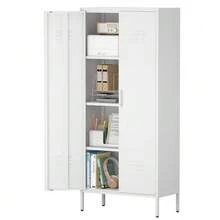 Meuble TV moderne, meuble TV, panneau TV, meuble TV court. Deux portes coulissantes, deux portes en maille, design unique. Dimensions: 190 x 35 x 45 cm (L x L x h) - Blanc - Voir 3