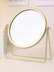 1个可旋转金属框单面化妆镜，适合家用和梳妆台使用，便携简约风格，是情人节、家庭办公室、浴室和旅行的理想之选，轻巧便携的化妆镜，桌面化妆镜，花卉图案镜面，家居装饰，是送给女士、圣诞节和情人节的完美礼物。 - 彩色 - 查看 16