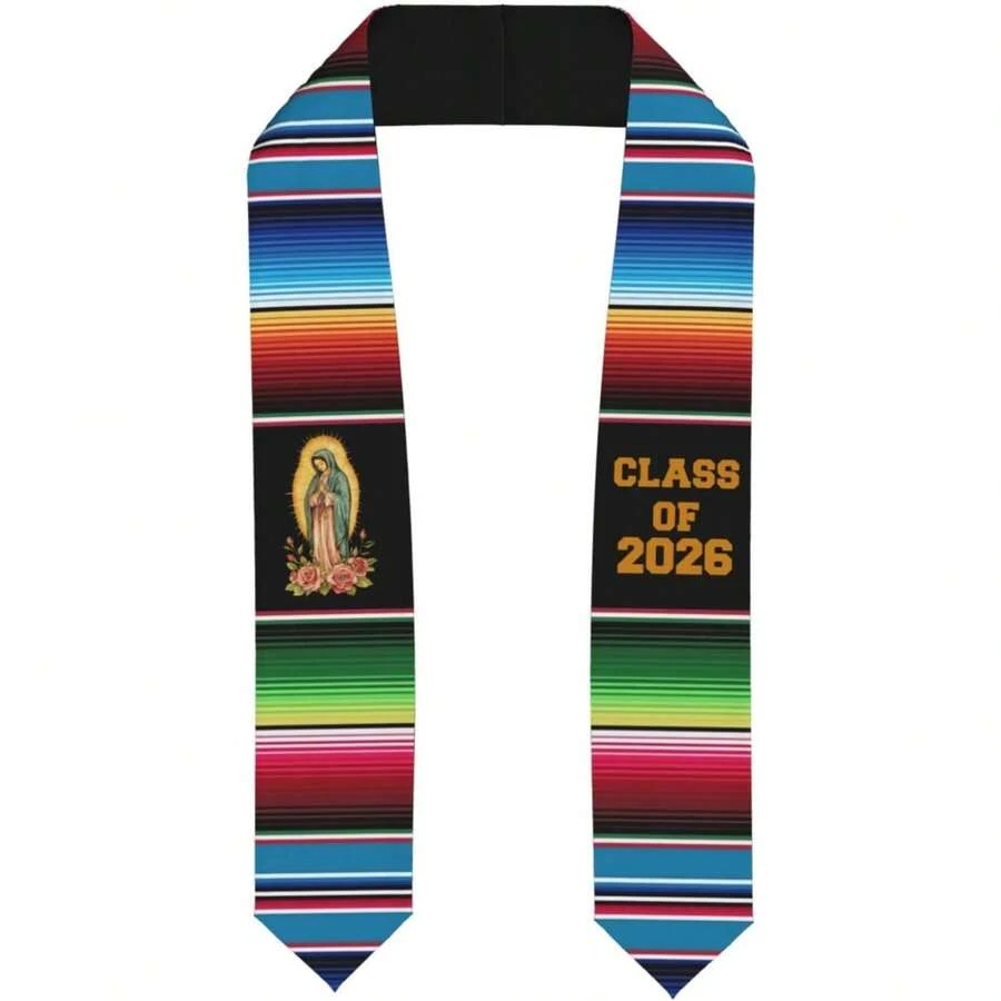 2026 Graduation Stoles Grad Stoles, Unisex Adult Graduates, Sash For High School, College, Bachelor, Degrees 4.5"(Width) X 62"(Length) - Đức Mẹ Guadalupe 3 - Xem 1