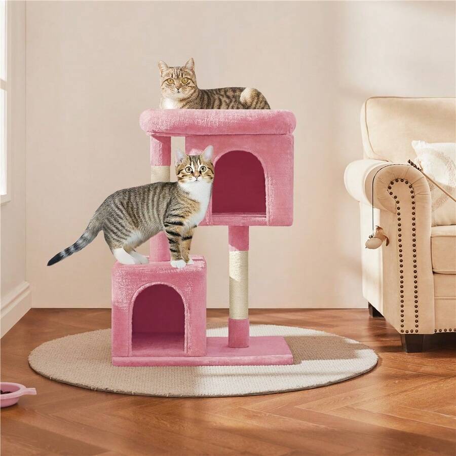 Butterslay 1PC Modern Cat Tree Cat Tower Cat House With Scratching Posts For Small Medium Cats - Hồng - Xem 1