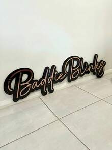 Plăcuță personalizată 3D cu oglindă acrilică dublu strat, identificare personalizată pe perete pentru cafenea/salon de unghii/salon de coafură/gene/spa/magazin, decor de grădină - Multicolor - Vizualizare 2