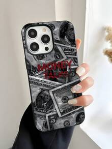 1PC "MONEY TALKS" US Dollar Bill Pattern Phone Case, Personalized Photography Wind Anti Drop Case Pattern, Simple Large Hole 1.6 Thick Large Hole Phone Case For Better Protection Of The Phone, With Anti Drop And Impact Resistance, Compatible With Apple 11/11 Pro/11ProMax,12/12Pro/12ProMax,13/13Pro/13ProMax,14/14Pro/14Plus/14ProMax,15/15Pro/15Plus/15ProMax,16//16Plus/16ProMax,17/17Pro/17Air/17ProMax,7/8/7Plus/8Plus,X/XS/XR/XSMax - Black - View 5