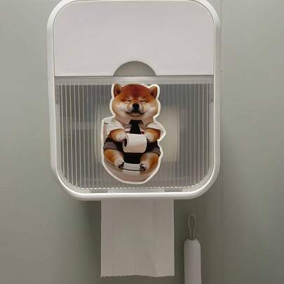 3pcs/Set 4.7inch Toilet Decoration Stickers, Corgi Dog Stickers, Funny Toilet Seat Stickers, Disposable Paper Stickers
