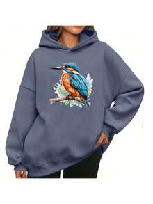 1pc/2pcs/3pcs Kingfisher Perched On Branch Heat Transfer Sticker, Suitable For DIY T-Shirts, Jeans, Pillows, Backpacks, Hats And Sofa Covers, Waterproof, Fade-Resistant, Durable, Washable Plastic Sticker, Funny Pattern, Textile Decoration, Clothing Embellishment, Craft Hobby - L - View 6