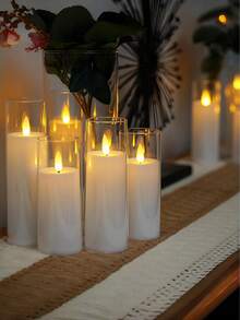 This 5-Pack Of LED Candle Lights Comes With A Timer/Remote Control, Is Battery Powered, Flameless, And Features Warm, Flickering Light To Create A Romantic Atmosphere. It Is Suitable For Home Decoration, Proposals, Weddings, Birthdays, Valentine's Day, Company Parties, And Other Occasions. - White - View 5