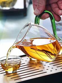 1 pieza Jarra de té de vidrio resistente al calor, divisor de té transparente de borosilicato grueso y alto, gran taza Gongdao para juego de té Kung Fu - Multicolor - Ver 3