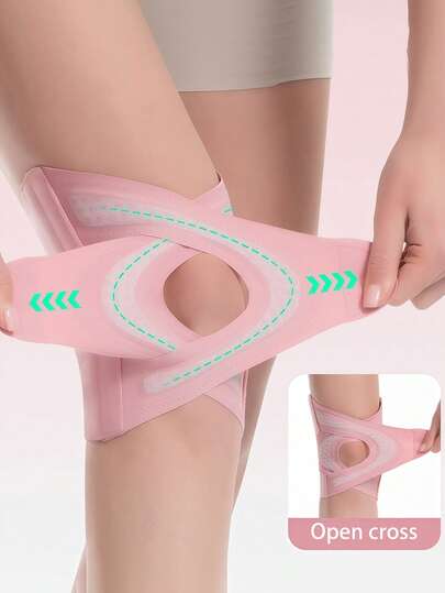 Unisex Lightweight Breathable Sports Knee Pads With Criss-Cross Straps, Dual-Directional Elastic Support, Breathable Compression Knee Pad Cushion To Relieve Pain, V-Shaped Shock-Absorbing Knee Sleeve, Non-Slip Knee & Leg Protector Suitable For Volleyball, Football, Dance, Tennis, Running, Cycling, Fitness Gym Accessories