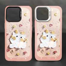 Minimalist IMD Case With Colorful Silver Finish, Compatible With Various Phone Models - Rosa Arena - 查看 2
