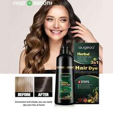500ml High-Capacity Black/Brown Hair Dye Shampoo,With A Three In One Herbal Formula, Ammonia Free, And Long-Lasting Effect For 30 Days - mặc định - Xem 1