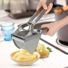 1 Pc Heavy Duty Steel Potato Ricer Puree Masher Juicer Vegetable Fruit Press Maker - Silver - View 2