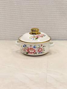 1个玫瑰花纹金边平底平底锅，多种尺寸可选（16-18-20-22-24厘米）。适用于家庭烹饪、盛菜和煮面。可在炉灶和壁炉上使用。便携式平底锅，是户外露营的理想之选，也是冬季露营的必备品，更是馈赠亲友的绝佳礼物。 - 薔薇 - 查看 8