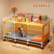Casa para cachorros mediana con bandeja extraíble para una limpieza fácil, diseño modular adecuado para perros pequeños como Pomerania, Teddy, Bichón Frisé - Multicolor - Ver 12
