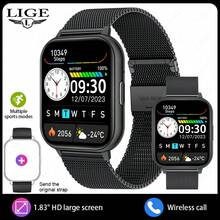 LIGE新款女士智能手表，多功能生活防水，超过100种运动模式，来电提醒，天气预报，生理期提醒，运动追踪，多色表带，女士运动手表，女士节日礼物 - 黑色 - 查看 10