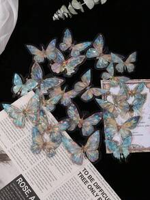 20张蝴蝶图案装饰贴纸，用途广泛，创意十足，适用于剪贴簿、学习用品、返校季等场合。 - 多色的 - 查看 10