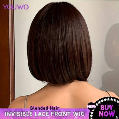 13x6 True HD Lace Frontal Wig Pre Plucked 8-34 Inch Chocolate Brown Straight Lace Front Hand Weaves For Women Blended Human Hair Transparent HD Lace Front Front Wig Brazilian Virgin Hair