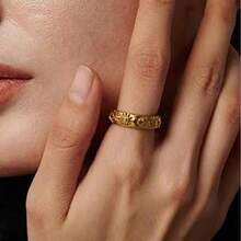1pc Sparkling Zirconia Elegant Women's Ring - Gold - View 3