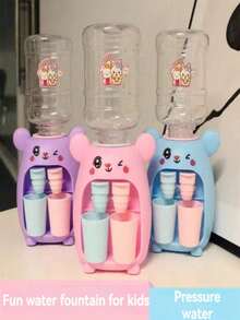 Children's Educational Role-Play Game, Cute Cartoon Mini Water Dispenser, Rabbit/Panda/Car Design, Dual Spouts For Parent-Child Interaction, Smart Early Education Toy, Christmas/Halloween Gift - Multicolor - View 2