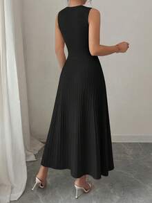 PRETTYGARDEN Women's Summer Dresses Casual  Business Work Midi Sleeveless A Line Pleated Evening Elegant Dresses Cocktail Wedding Guest Graduation Dress Black Dresses For Women - 黑色 - 查看 2