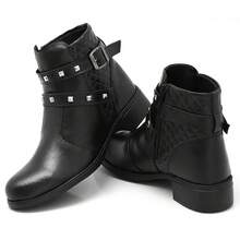 Women's Black Ankle Boot, Comfortable + Crossbody Bag With Strap - Black - View 5