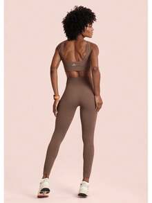 Lupo Max Women's High-Waisted Leggings For Gym And Workout - Original - 棕色 - 查看 2