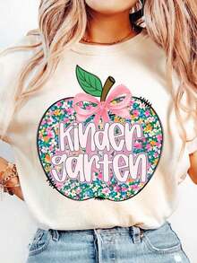 Kindergarten Teacher Shirt, Kindergarten Teacher Tshirt, Kindergarten Team Tee, Back To School Teacher Appreciation Gift Casual Dressy T Shirts Workout Clothes, Breathable And Comfortable - trắng - Xem 1