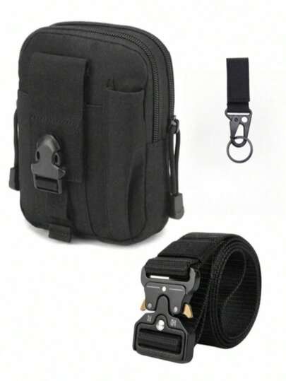 1pc 2025 New Arrival Outdoor Tactical Waist Pack Set, Multi-Functional Nylon Tactical Belt, Handmade Crafted, Lightweight