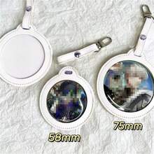 58/75mm圆形透明窗口徽章保护套，水晶徽章展示袋，便携式/悬挂式 - 彩色 - 查看 3