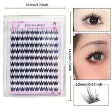 100 Clusters Self-Adhesive Eyelashes - C-Curl Slender Dog Style, 10-12mm Mixed Lengths, 0.07mm Ultra-Thin Natural Lashes For Anime/Doll/Cat-Eye Looks, Beginner-Friendly False Lashes To Enlarge Eyes, Eye Lash Extensions Supplies, Beginnerfriendly Makeup, Wispy Lash Effect, Lightweight Lash Clusters, Lash Enhancement, Beauty Lovers - C - 查看 3