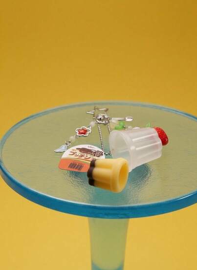 Joivida Y2K Retro Aesthetic Beaded Accessories - Japanese Pudding Keychain, Pink & Yellow Egg Tart Pendant, Bag Charm, Car Decor, Women Gift, Phone Charm