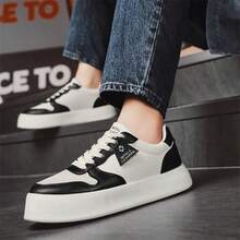 Zapatillas de Skate Elegantes para Hombre, Zapatillas Casuales con Estampado de Lichi para Hombre, Zapatillas Cómodas con Cordones Antideslizantes, Adecuadas para Actividades al Aire Libre para Hombre - Negro - Ver 4