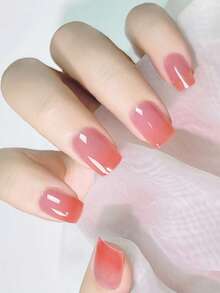 Semi Cured Gel Nail Strips, 20Pcs Long Lasting Salon Quality Wraps, Easy Apply & Remove Gel Nail Stickers With UV Light - Rose Red - View 5