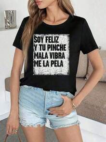 % Cotton Mexican Funny Shirt Camisas Con Mensajes Motivacionales-Shirt - Negro - Ver 6