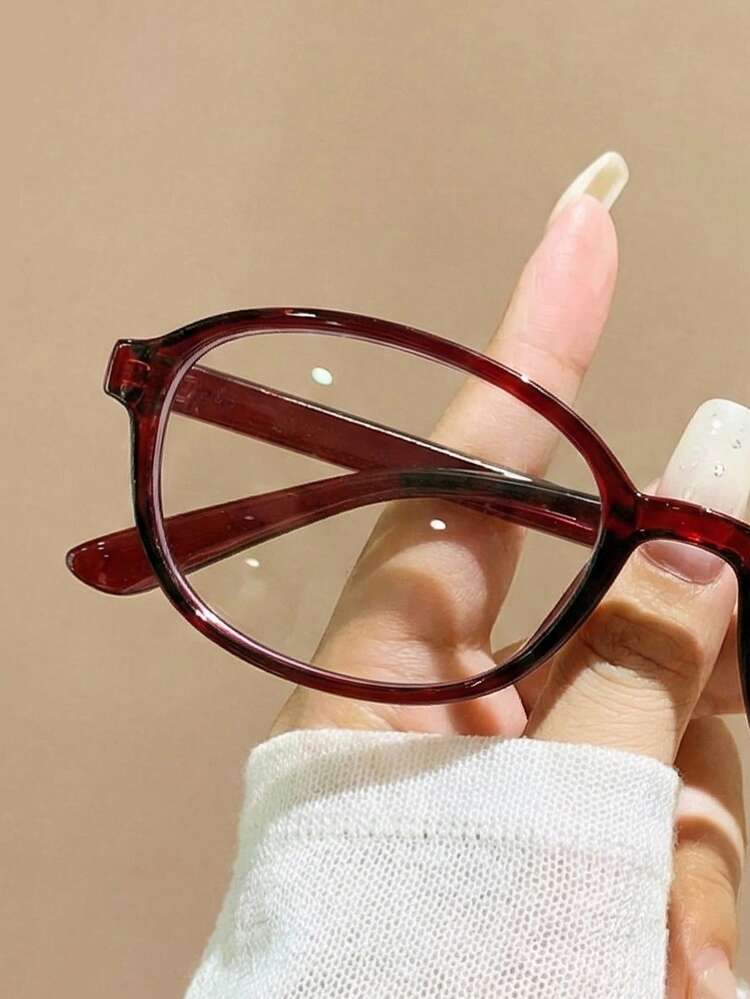 1 Cặp kính gọng oval màu đỏ, phù hợp cho cả nam và nữ, thích hợp sử dụng khi dùng máy tính, chơi game, xem TV, điện thoại thông minh, tròng kính trong suốt, bảo vệ mắt cho cả nam và nữ. - Hồng Bình - Xem 3