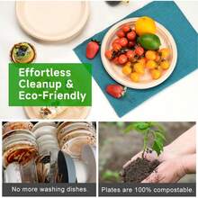 50/100/150pcs 100% Compostable Brown Paper Plates (10 Inch Round), Heavy Duty Plates Made Of Sugarcane Fiber, For Daily Dinner, Party, BBQ - True Color - View 9