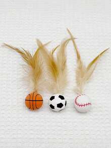 Bóng nảy lông vũ ngộ nghĩnh, đồ chơi tương tác giúp mèo giải tỏa sự nhàm chán. - Nhiều màu - Xem 6