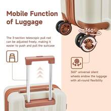Joyway Imiomo Luggage Set Expandable Luggage Hard Carry-On Luggage USB Port Cup Holder TSA Lock Suitcase Travel Suitcase Suitcases Suit Case Durable Travel Luggage Waterproof - 白色 - 查看 4