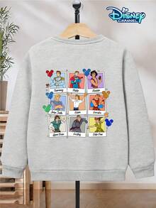 Boys' Crew Neck Pullover Sweatshirt, Suitable For Spring, Autumn, And Winter, For Children Aged 5-12. Gray, Loose And Comfortable Fit. Front Features A Collection Of Disney Prince Prints, Including Classic Prince Images With Colorful Castles, Balloons, And Fireworks. Back Features A Disney Prince Photo-Style Print, Including Prince Charles, Prince Philip, Aladdin, John Smith, Adam, Hercules, Flynn Ryder, Christopher, Peter Pan, And Other Characters, Decorated With Colorful Mickey Mouse Balloons. Officially Licensed Disney Design. Skin-Friendly And Breathable Fabric. Can Be Paired With Jeans, Sweatpants, Or Casual Shorts For Various Styles. Suitable For School, Weekend Outings, Family Gatherings, Disneyland Visits, Birthday Parties, And More. Eye-Catching Cartoon Theme Design, A Must-Have For Back-To-School Season. Machine Washable And Durable. Fits All Body Types. A Versatile And Practical Children's Top. - 淺灰色 - 查看 4